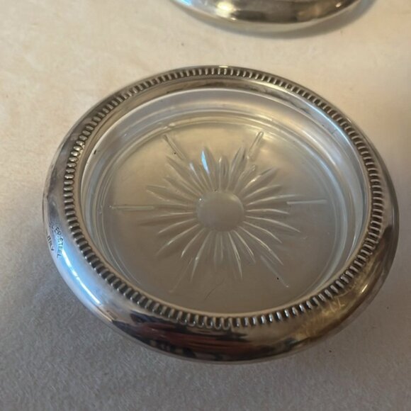 Sliver plated and crystal stacking coasters made in Italy - Picture 2 of 4